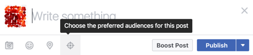 Click the targeting icon to add tags and restrictions with the Audience Optimization tool.