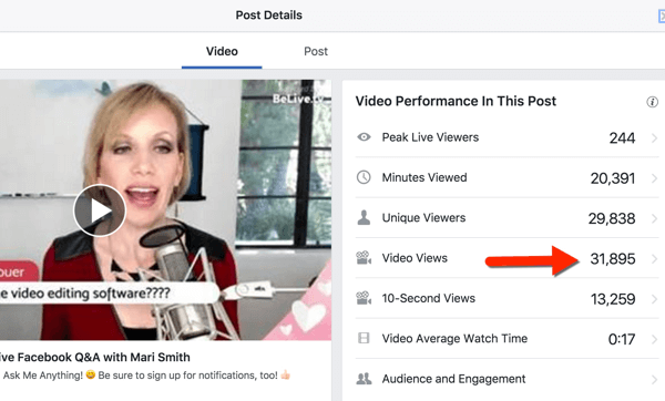 Video metrics are available for page admins when you click on the total reach or in your Insights.