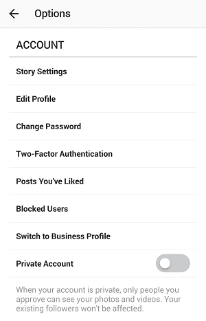 Easily switch to and from an Instagram business account.