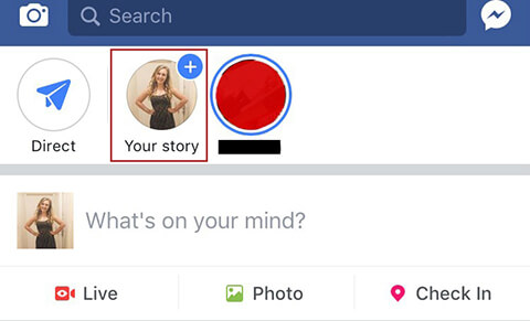 Creating your first Facebook Story.