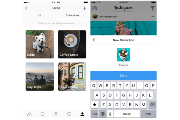 Instagram rolled out private collections for saved posts.