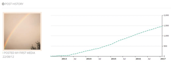 On the Postings tab, see your Instagram post history.