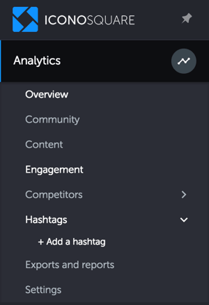  Click Add a Hashtag under the Hashtags section in Iconosquare.