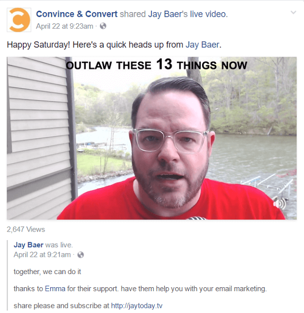 Jay puts the video for each Jay Today episode on four different social media platforms, as well as a blog post on LinkedIn, Medium, and his website.