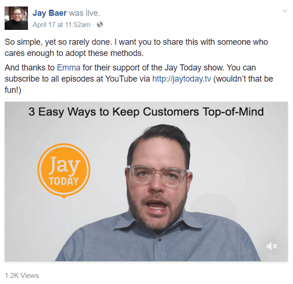 The Jay Today show was originally on YouTube and is now broadcast on Facebook Live.