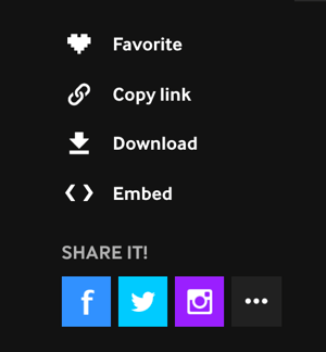 After you create your GIF on Giphy, you can download it, embed it, or share it directly to Facebook, Twitter, or Instagram.