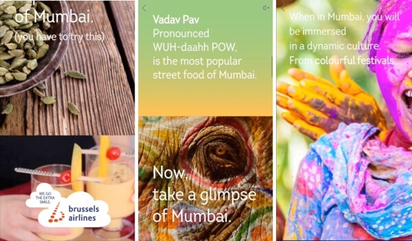 facebook mobile canvas ad from brussels airlines mumbai