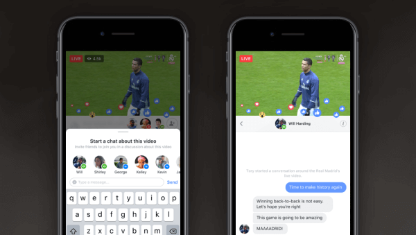 Facebook introduced Live Chat With Friends and Live With, two new features that make it easier to share experiences and connect in real time with your friends on Live.