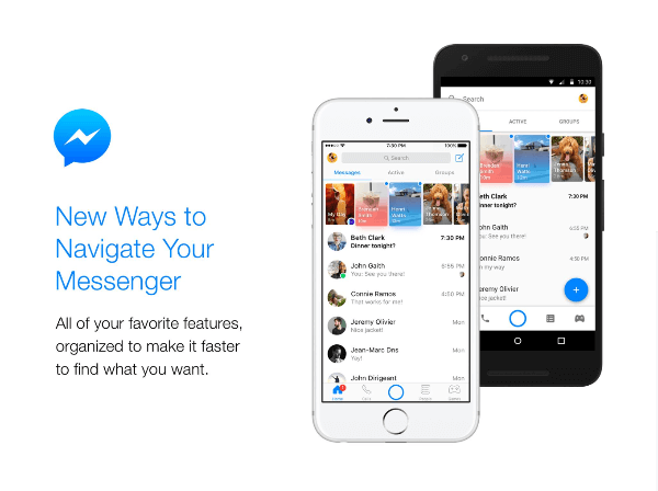Facebook announces a new look and new features for the Messenger home screen.