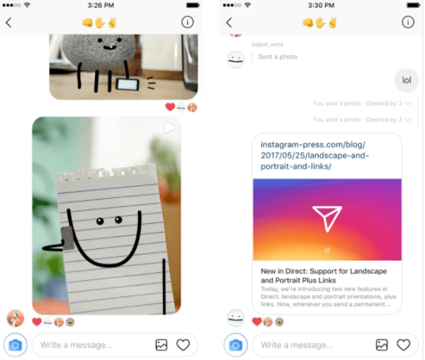  Instagram added support for web links in Direct and now allows users to select landscape and portrait orientations for an image