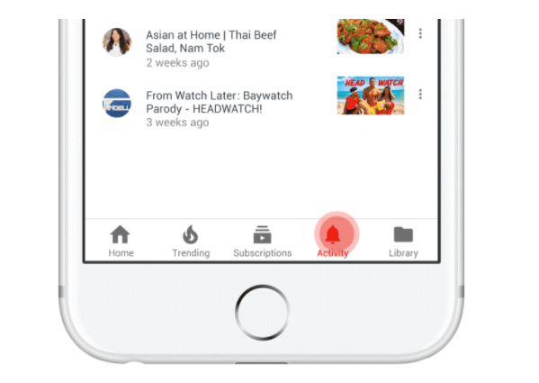 YouTube introduces a new activity tab for the most recent version of the iOS app. 