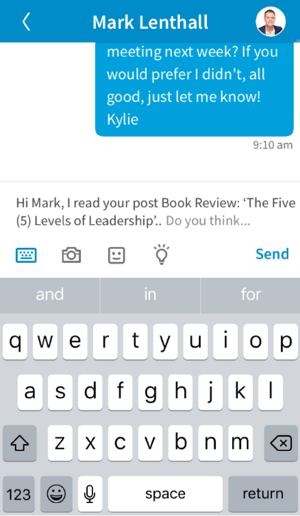 Add a closing to your LinkedIn message and then click Send.