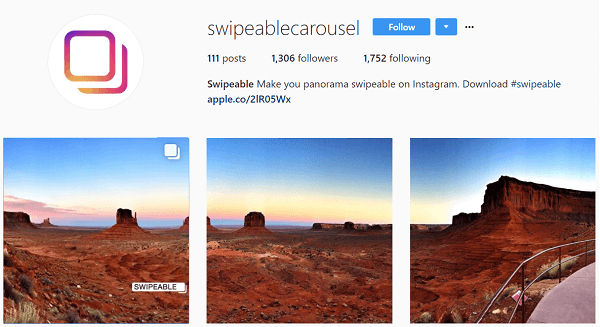 Swipeable turns panoramas and 360 photos into multi-image posts.