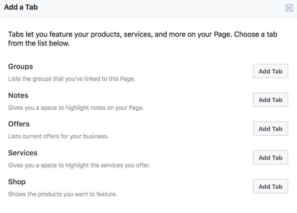 Adding a Shop or Services tab to your Facebook page can help you showcase your products, encouraging more sales.