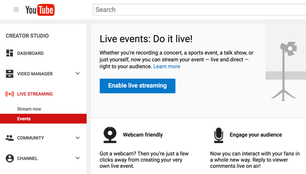 Set up Hangouts On Air with YouTube Live to do your video interview.