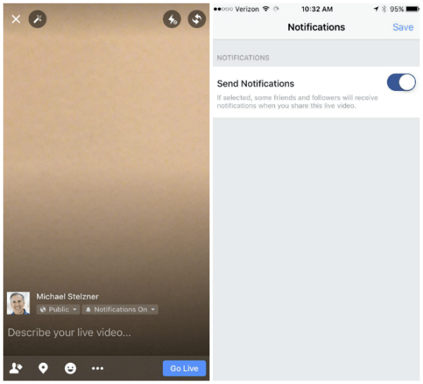 Facebook now allows broadcasters to send notifications to their friends and followers when they share a live video.