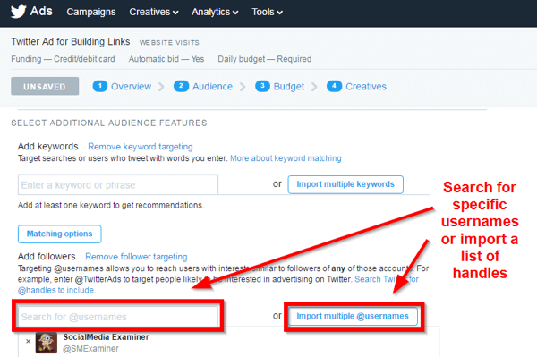 Advertise your content to specific people on Twitter.