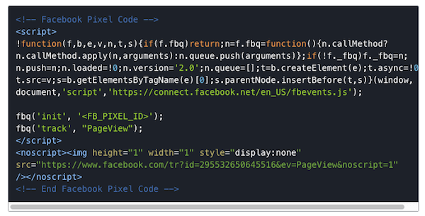 The Facebook initialization pixel must fire before any custom code.