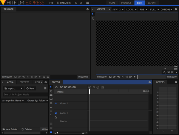The HitFilm 4 Express editing window can look a little intimidating at first.
