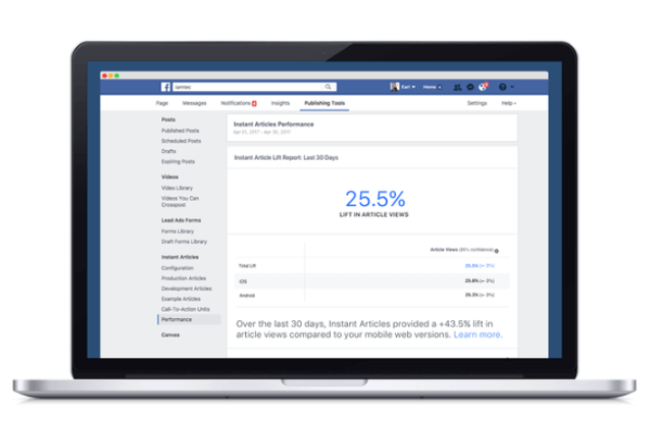 Facebook rolled out a new analytics tool that compares how content published through Facebook's Instant Articles platform perform in comparison to other mobile web equivalents.