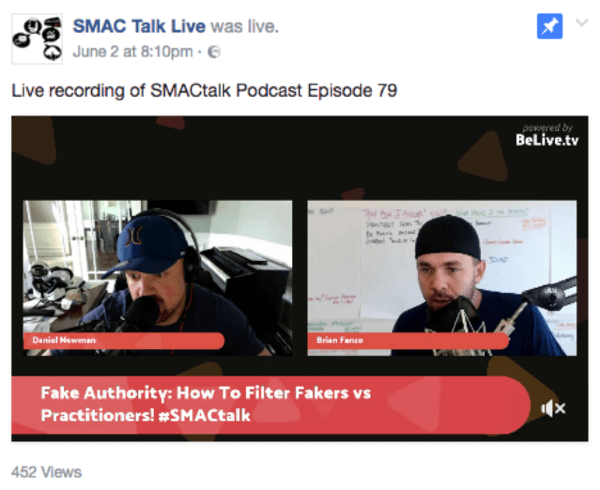 Co-hosts Daniel Newsman and Brian Fanzo have an easy rapport on their live show SMACtalk.