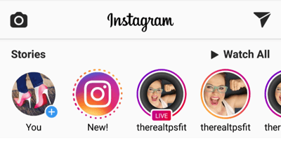 Instagram stories and live video replays are separated into two notifications in the Stories banner.