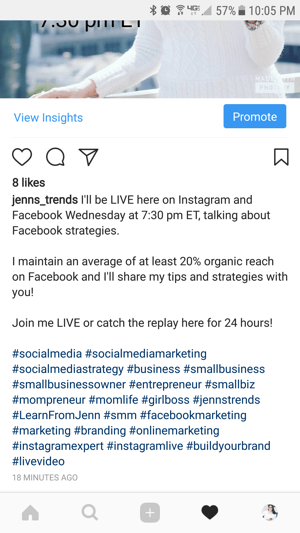 Promote Instagram live videos and their replays to your audience to get more viewers.