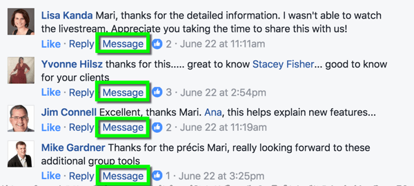 Facebook allows any page admin to reply to comments (or posts) privately via Messenger.