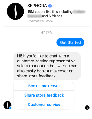 If you use a Facebook Messenger bot, make sure customers can also connect with a human customer care member.