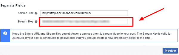 To broadcast via OBS Studio you need to go to Publishing Tools on Facebook to get the stream key.