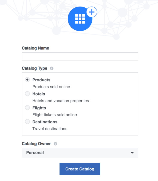 Create a product catalog to use with Facebook dynamic ads.