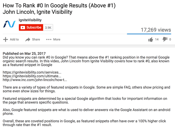 This video description includes a number of different keyword combinations.