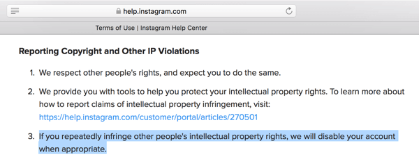 If you repeatedly reuse content from other Instagram users without permission, Instagram may disable your account.