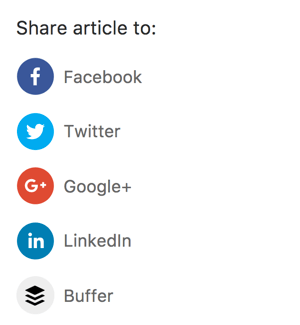 Choose the network to which you want to share the article.