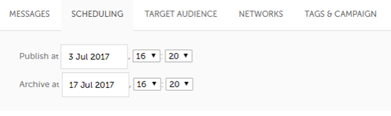 Choose a set time for manually added content to be available in Smarp.