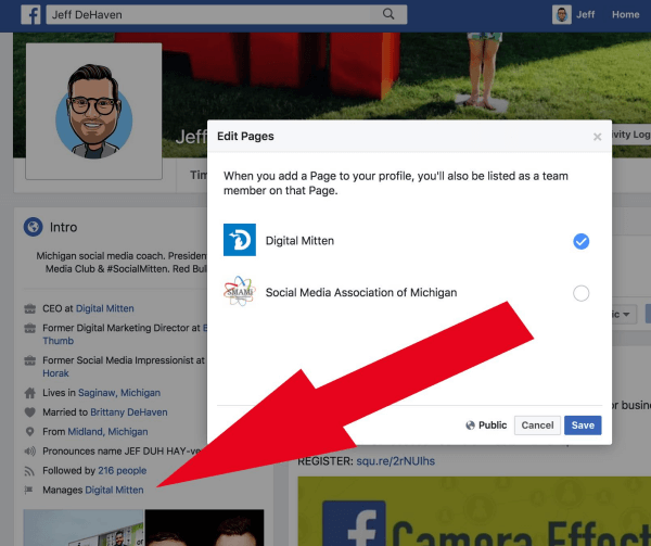 Facebook Page Admins can now link the Pages they manage to their personal profile.