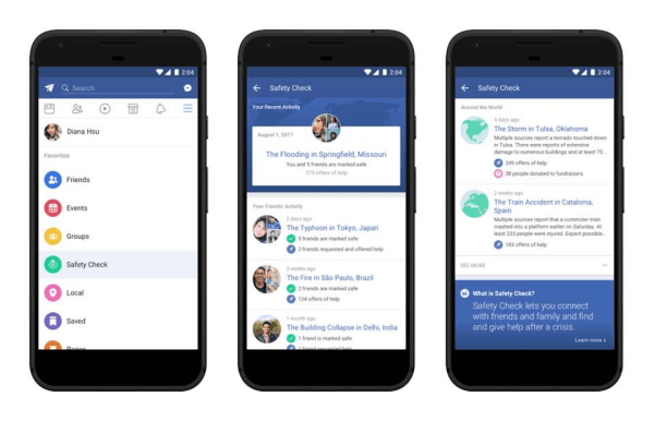 Facebook will soon offer a dedicated Safety Check, where users can see where it has recently been activated, get the information you need, and potentially be able to help affected areas.