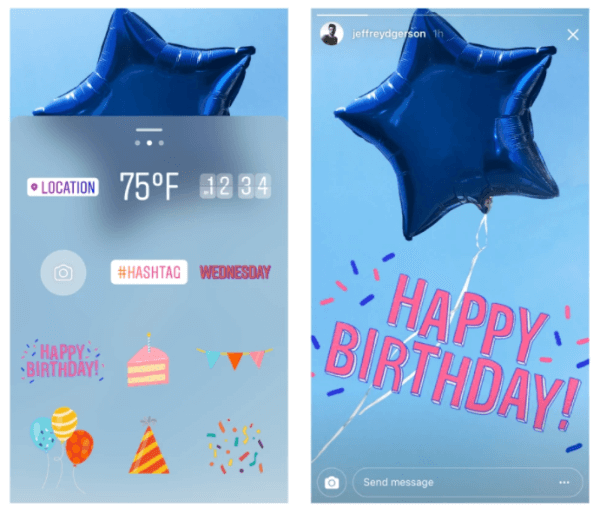 Instagram celebrates one year of Instagram Stories with new birthday and celebrations stickers.