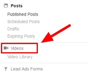 Select Videos on the left side of the screen.