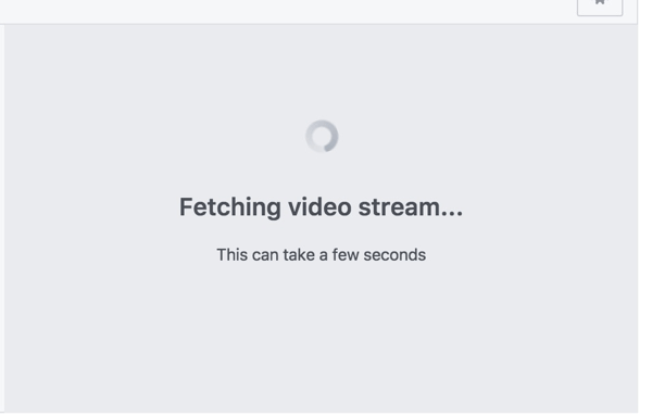 Facebook shows this screen while it's receiving your broadcast from Wirecast.