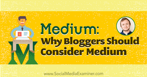 Medium: Why Bloggers Should Consider Publishing on Medium featuring insights from Dakota Shane on the Social Media Marketing Podcast.