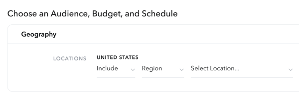 Enter the location you want to target with your Snapchat ad.