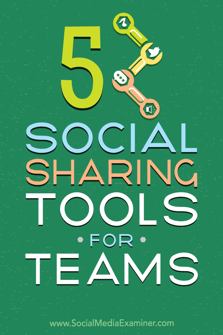 5 Social Sharing Tools for Teams by Cynthia Johnson on Social Media Examiner.