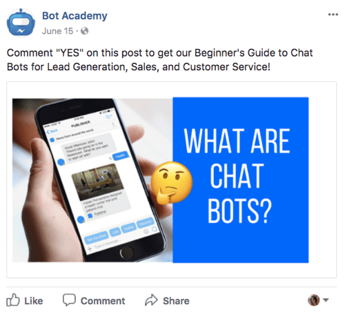 Offer a freebie to get people to subscribe to your chatbot.