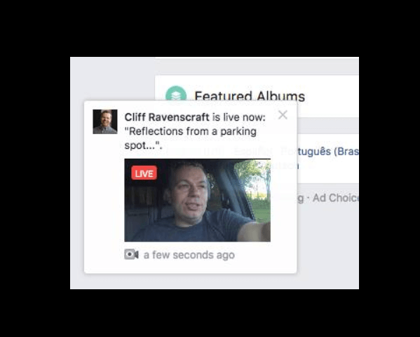 Facebook appears to be testing a pop-up alert for videos on the desktop.