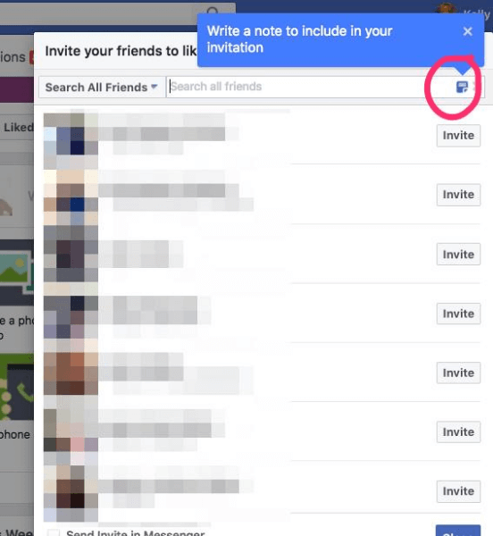 Facebook added the option to include a personalized note with invitations to like a Page.