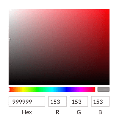 Select colors with the color picker or enter hexadecimal codes.