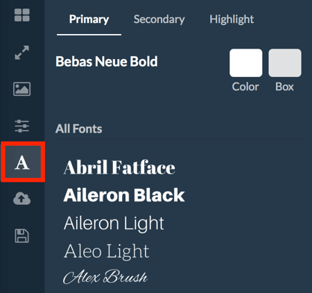 Select fonts for your RelayThat project.