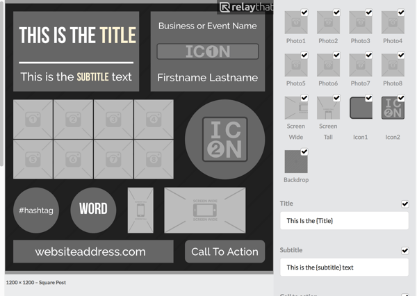 The assets you upload to your project's master layout are used to populate the other RelayThat layouts.