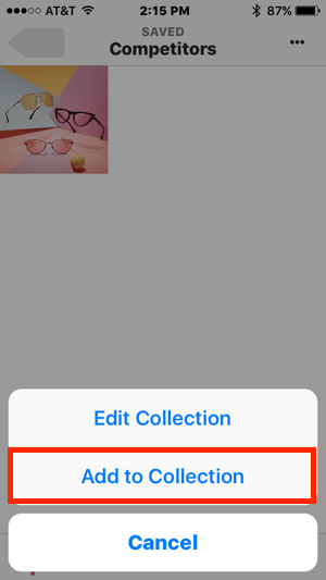 To add saved posts to your Instagram collection, tap the three dots at the top right and tap Add to Collection.